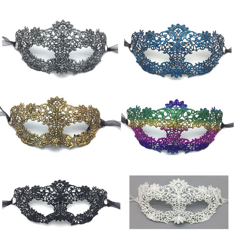 Donne Sexy Hollow Lace Masquerade Bronzing Face Mask Princess Party Cosplay Prom puntelli Costume Nightclub Queen Eye Mask esotico
