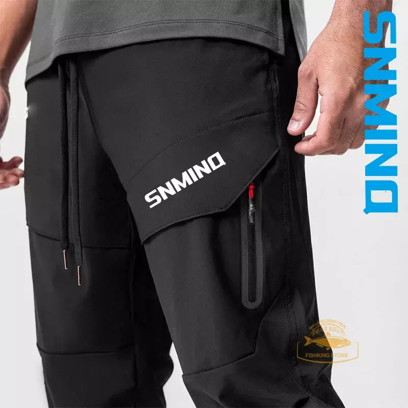 Pantalones de pesca para hombre, ropa elástica y transpirable para deportes al aire libre, bicicleta, trotar, entrenamiento, verano, 2024