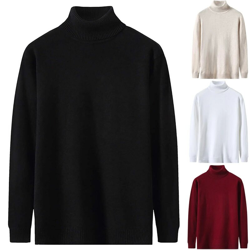 Suéter de lana de alta calidad para hombre, Jersey de punto, Tops de moda, ropa cálida de manga larga, Otoño e Invierno