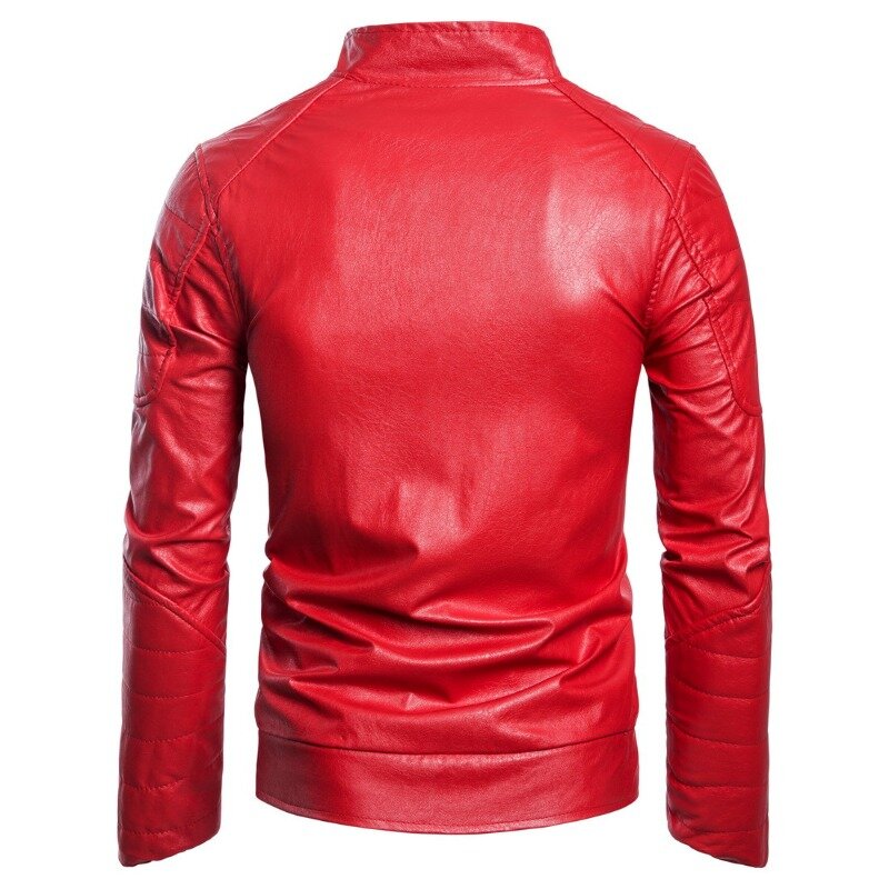 Chaqueta de cuero con cremallera para hombre, abrigo informal, versátil, Color sólido, talla grande, 2023