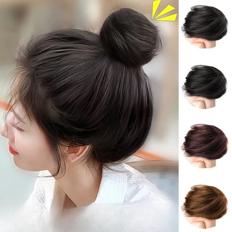 Fashion Chignon Cheveux Afro Hair Puff  Synthetic Fiber Fake Wig Elastic Natural Simulate Hair Rubber Band Messy Wig for Woman