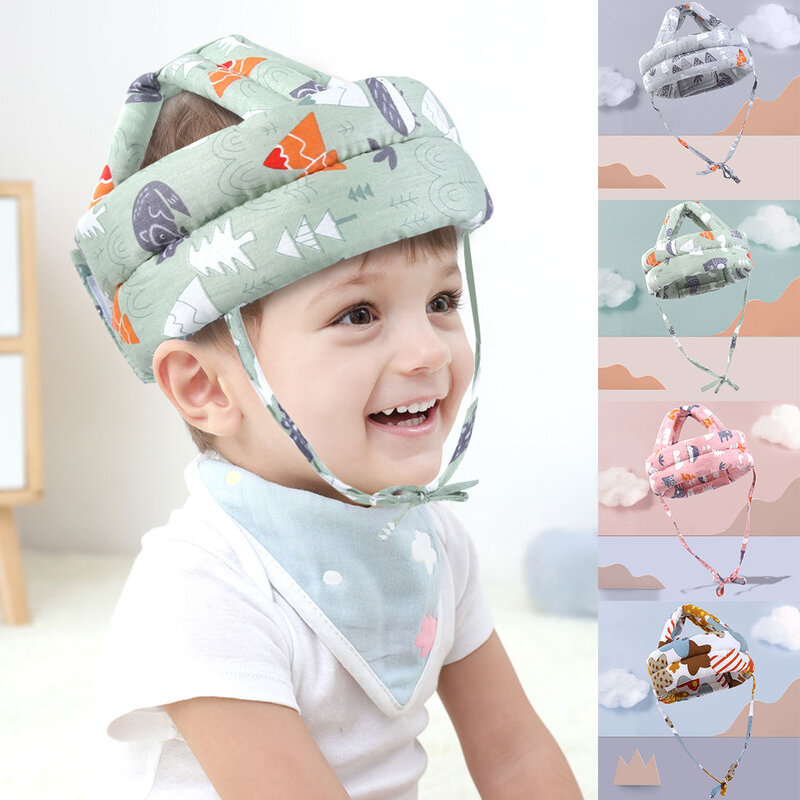 Helm Keselamatan Bayi Tutup Kepala Pelindung Kepala Balita Bantalan Anti Jatuh Anak-anak Topi Kecelakaan Belajar Berjalan Topi Bersirkulasi Dapat Disesuaikan
