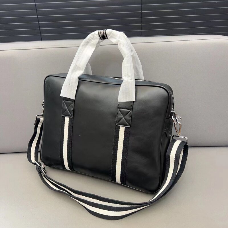 Luxury Bal Brand Briefcase Bag Fashion Design Business Causal Men Leather Handbag Men's Cowhide Large Capacity Briefcase