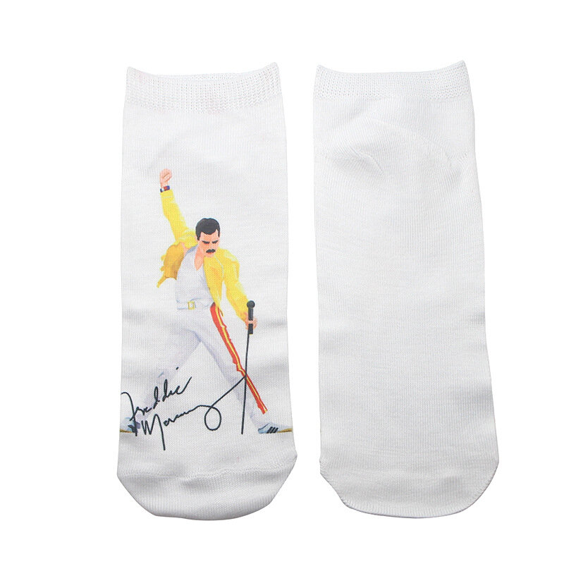 Freddie mercury meias masculino feminino casual não deslizamento respirável confortável meio tubo meias presente de natal para os fãs