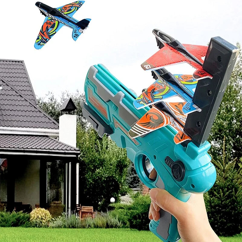 Kinderspiel zeug für Jungen 3 bis 5 Jahre Auswurf flugzeug Schieß spiel im Freien Eltern-Kind-Sportspiel zeug Kinder flugzeug Set Flugzeugs pielzeug