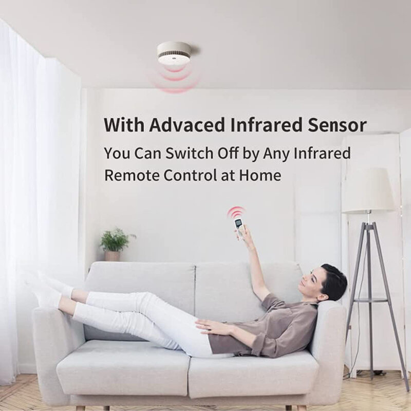 IMOU detektor Alarm asap, dengan Alarm 85dB dan tombol uji perlindungan pendengaran rumah perlindungan keamanan (tidak terhubung ke aplikasi imou)