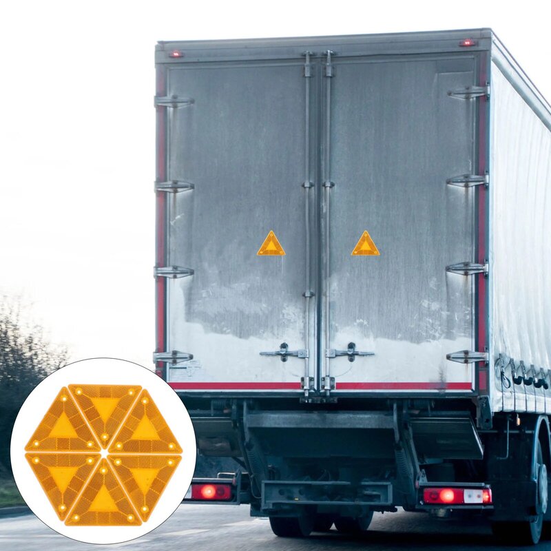 Señal triangular de movimiento lento para camión, señal reflectante lenta para vehículo en movimiento para seguridad, señales de plástico para coche, 8 piezas