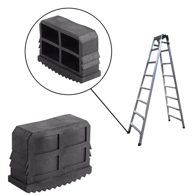 1 Stuks Zwart Rubber Trap Ladder Voeten Anti-Slip Opvouwbare Opstap Ladder Pad Ladder Voet Grip Cover Beschermer Vervangende Gereedschappen
