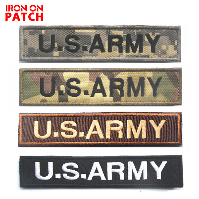 3D เย็บปักถักร้อย Patch เลือดประเภท Hook Loop Chapter A + B + AB + O + ด้านหน้า POS Patch US ARMY Group ยุทธวิธีทหาร Badge เย็บ Applique
