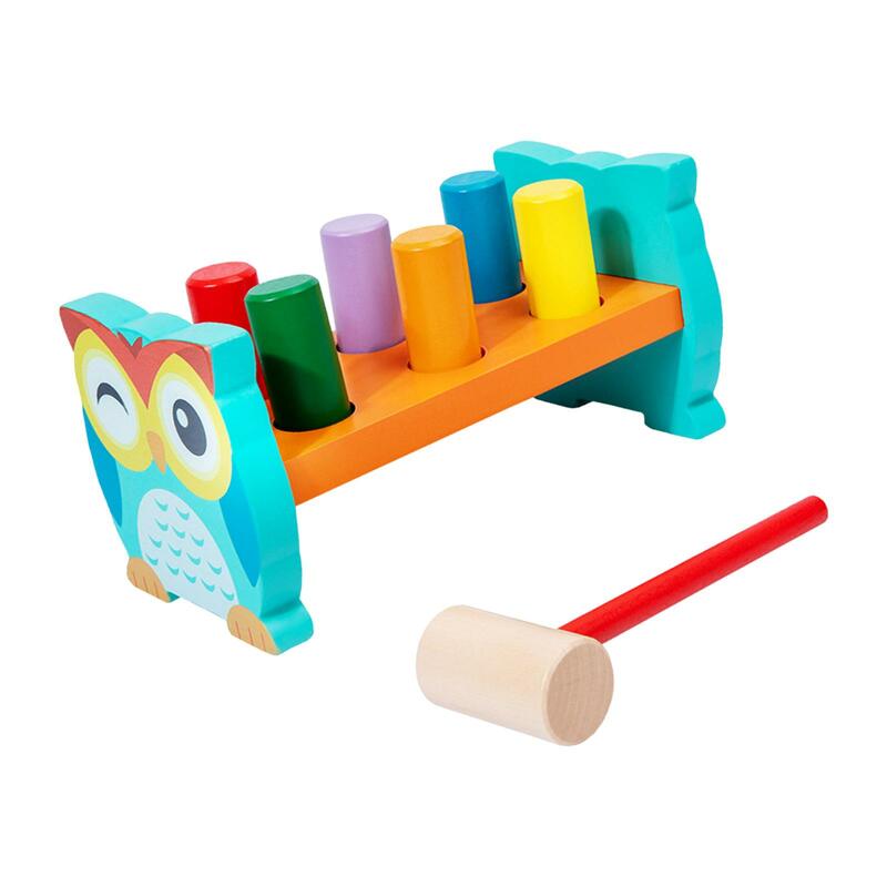 Wooden Pound Toy Early Learning Colorful Wooden Hammer Toy for Kids for Boy Girls Kids Party Favors Birthday Gifts Preschool
