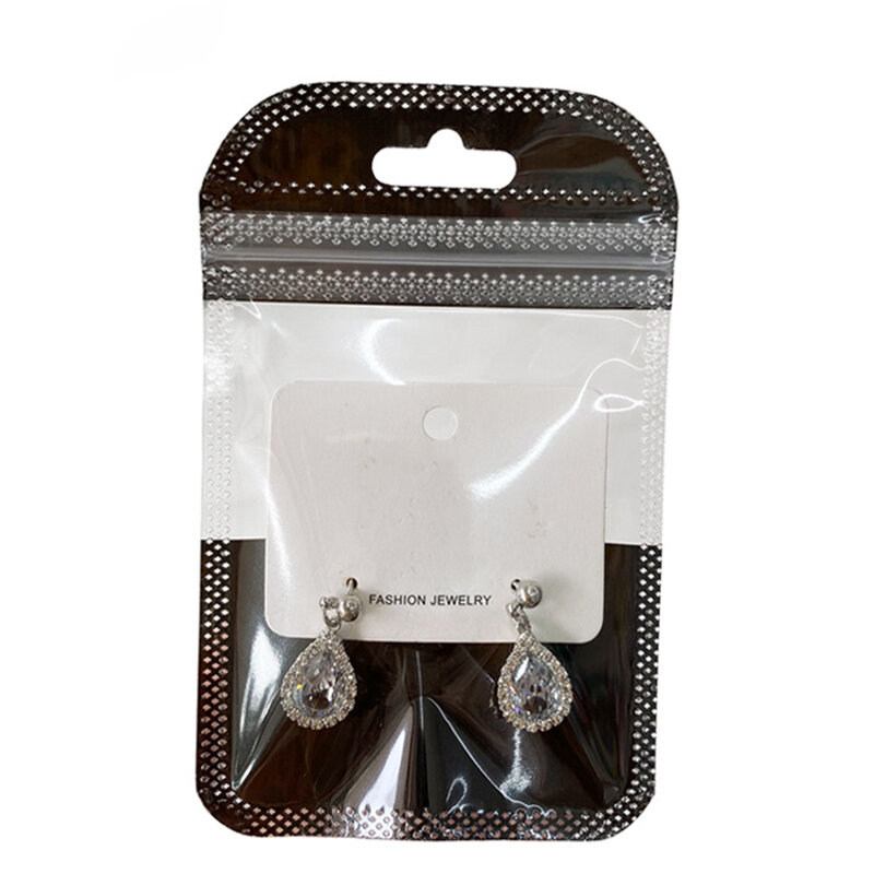 7x1cm ponownie zamykany OPP torby przezroczyste grube plastikowe samoklejący woreczki z otworem na biżuterię naszyjnik opakowanie ekspozycyjne