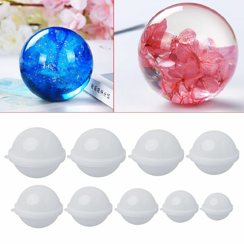 Moldes fundición bolas globo para resina epoxi, moldes resina esférica, molde redondo silicona