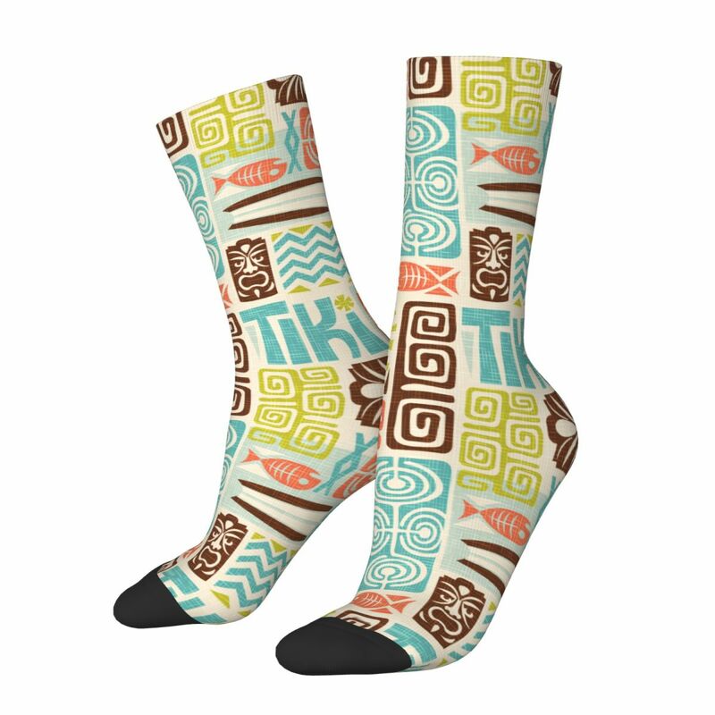 Tropical Tiki Pattern Socks Men's Women's Casual Hawaii Socks Harajuku Spring Summer Autumn Winter Middle Tube Socks Gift