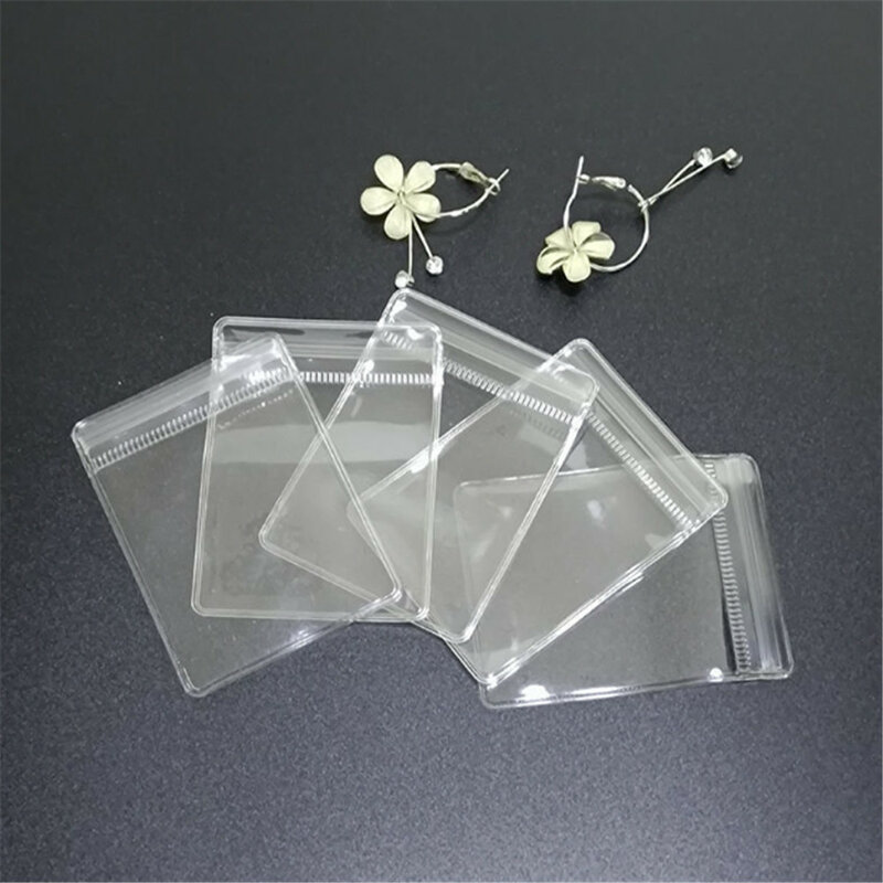 10 pçs de jóias colar ornamentos saco de embalagem transparente diy jóias exibição varejo ziplock saco moda 2023 feminino