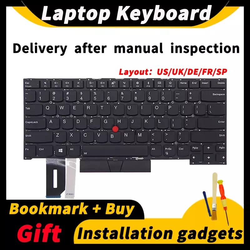 Lenovo-ThinkPad لوحة مفاتيح كمبيوتر محمول ، علامة تجارية جديدة ، نحن ، المملكة المتحدة ، DE ، FR ، SP ، T490S ، T495S ، T14S ، SN20R66042 ، 02HM208 ، 02HM280