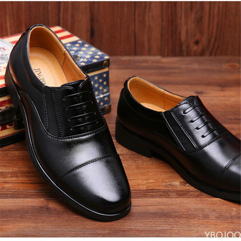 Zapatos de vestir de cuero para hombre, calzado de negocios de marca de lujo, cómodo, puntiagudo, Social, deportivo, informal