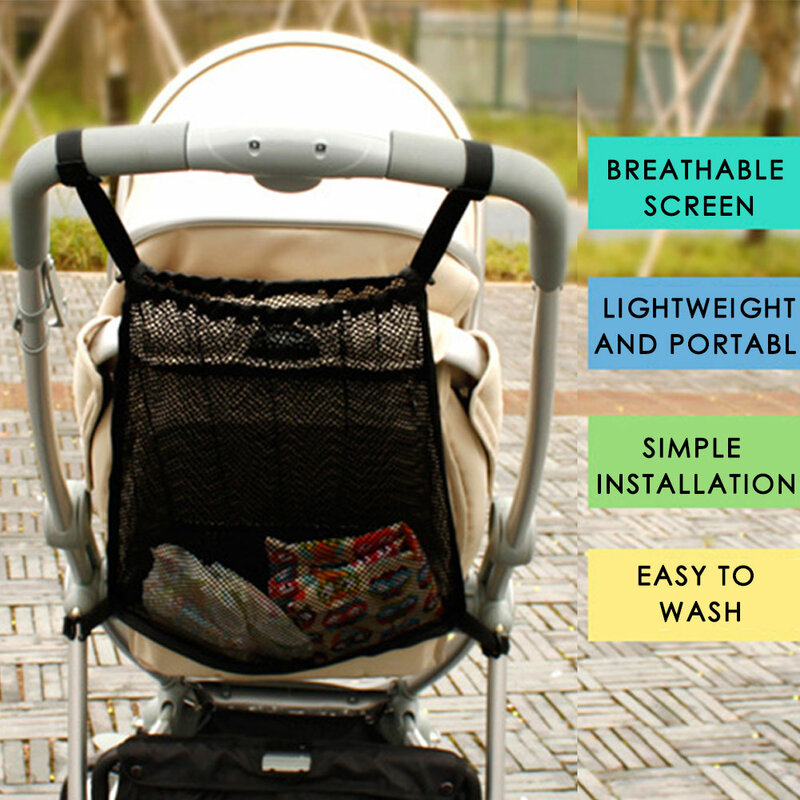 New Baby Stroller Hanging Bag Summer Children's Stroller Net Pocket Storage Bag Hanging Bag Stroller Cart Accessories