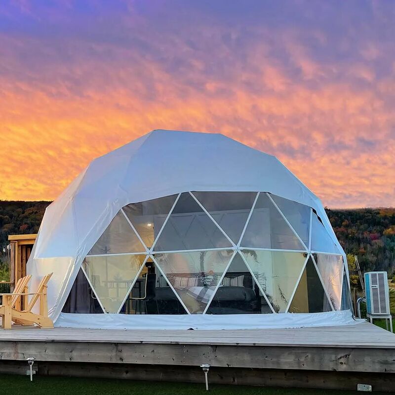 Geodesic 돔 매너 온실 텐트, 레저 휴양지 휴가 야외 글램핑 라운드 텐트, 투명한 별이 빛나는 하늘, 럭셔리 호텔 돔