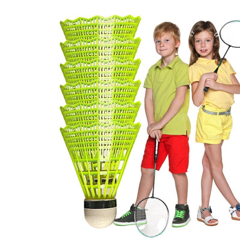 3/6 volantes de badminton de náilon com grande estabilidade e durabilidade, bolas de treinamento esportivo para uso interno e externo