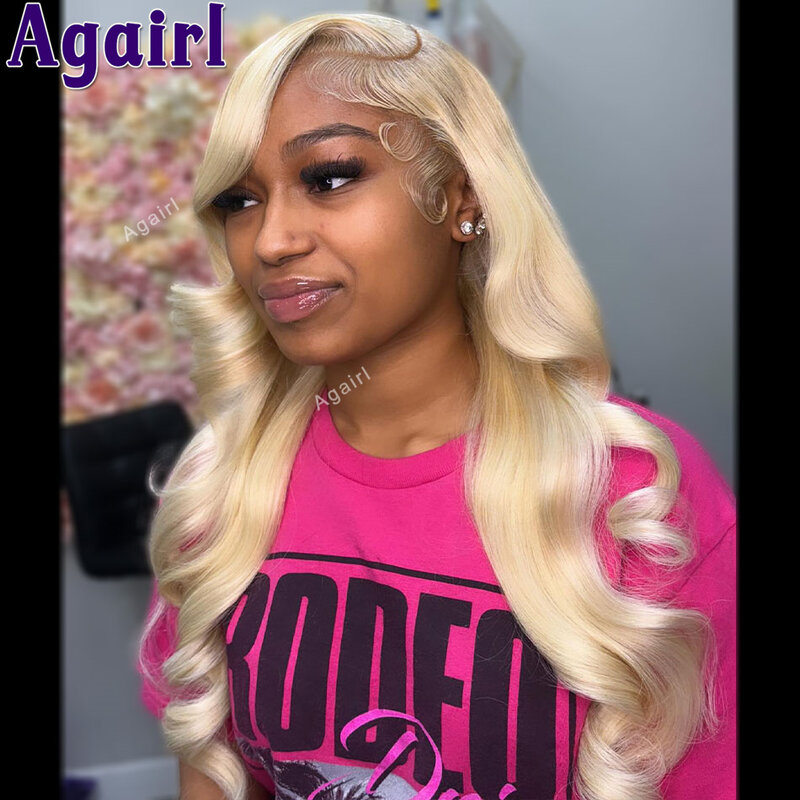 Szaro-niebieskie 13x6 Lace Frontal Wigs Human Hair 613 Colored 13x4 Lace Front Body Wave Wigs Pre Plucked with Baby Hair 200% dla kobiet