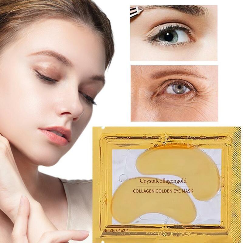 Mascarilla de cristal de colágeno dorado para el cuidado de la piel, parche antienvejecimiento, antiarrugas, elimina las ojeras, el acné y la hinchazón