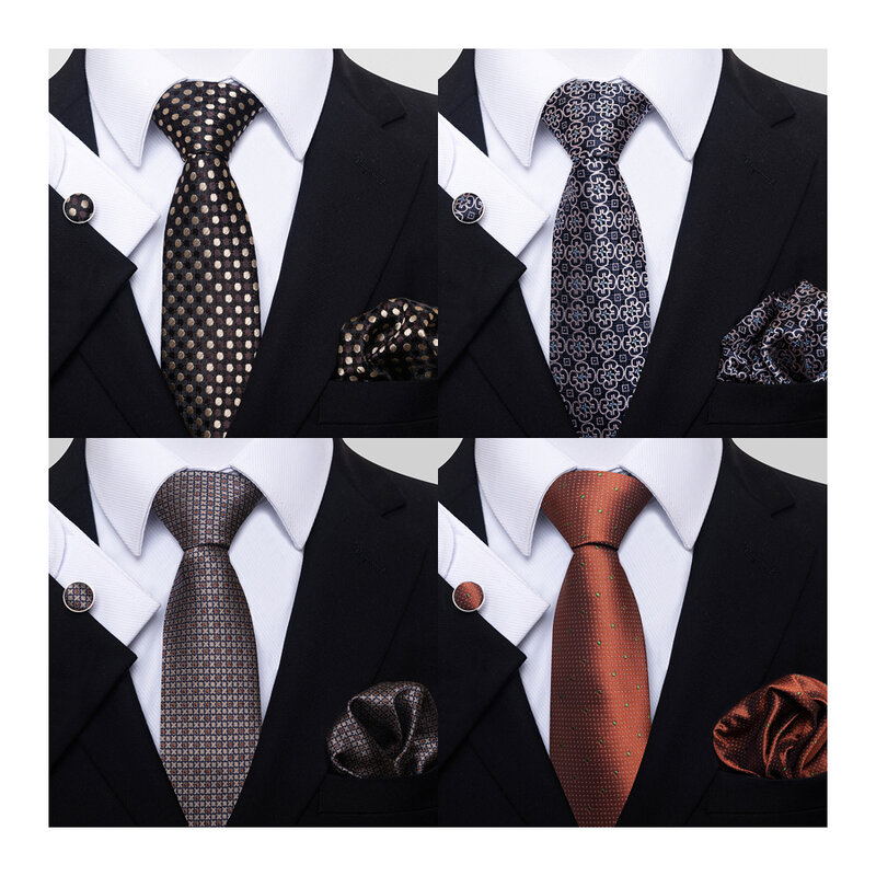 Viele Farbe Heißer verkauf 2023 Neue Design Hochzeit Präsentieren Seide Krawatte Tasche Quadrate Set Krawatte Anzug Zubehör Männer Floral liebhaber der tag