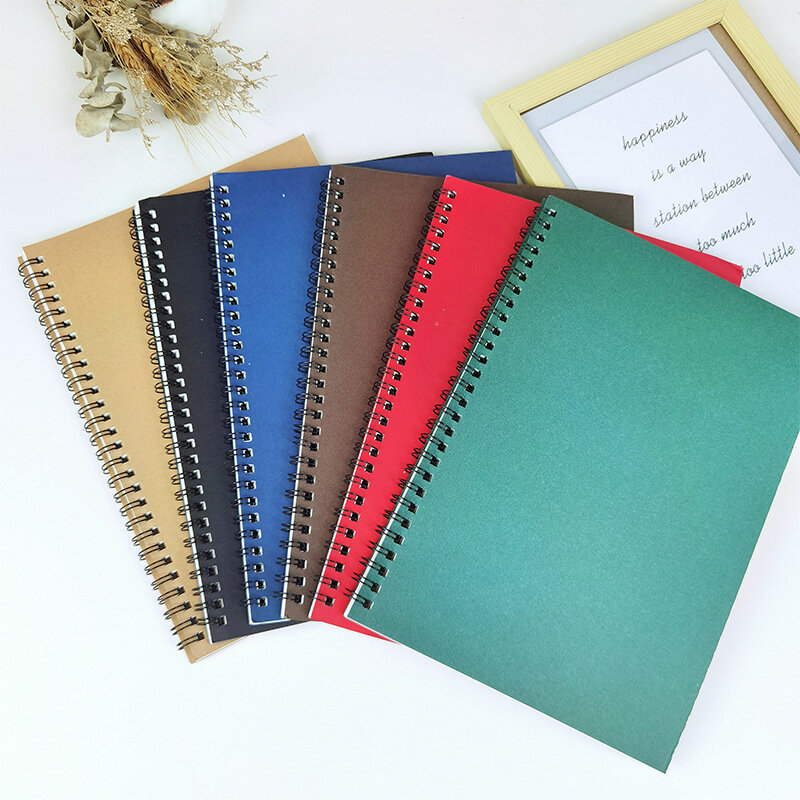 Cuaderno de bobina de papel Kraft A5, Bloc de notas de oficina de negocios, cuaderno de ejercicio para estudiantes, cuaderno de bobina en espiral