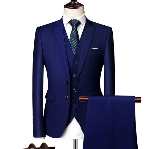 Trajes de negocios para hombres, Blazers elegantes de 2 piezas, 3 conjuntos formales, ropa de matrimonio completa, pantalones, chaquetas, disfraz de lujo