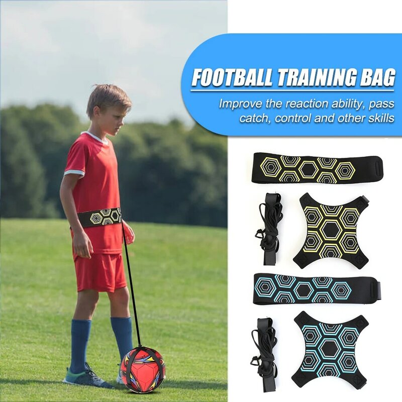 Ajustável futebol kick trainer bola de futebol equipamento de treinamento instrutor de futebol solo prática cinto elástico assistência esportiva