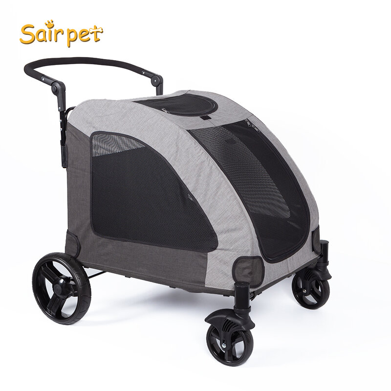 Pet 4 wheel folding Dog stroller  product luxury for animals dogs  large pet stroller factory wholesale high quality dog  buggy
