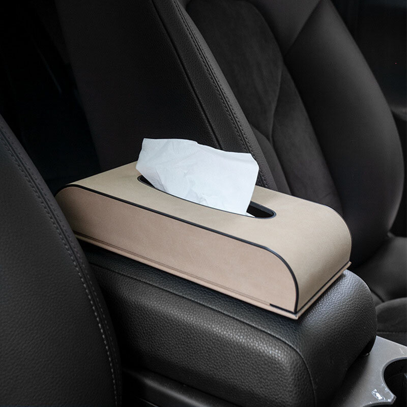 Kotak tisu mobil Flip, kotak tisu mobil portabel, pemegang konsol tengah Interior mobil, bulu kreatif, untuk Honda Toyota