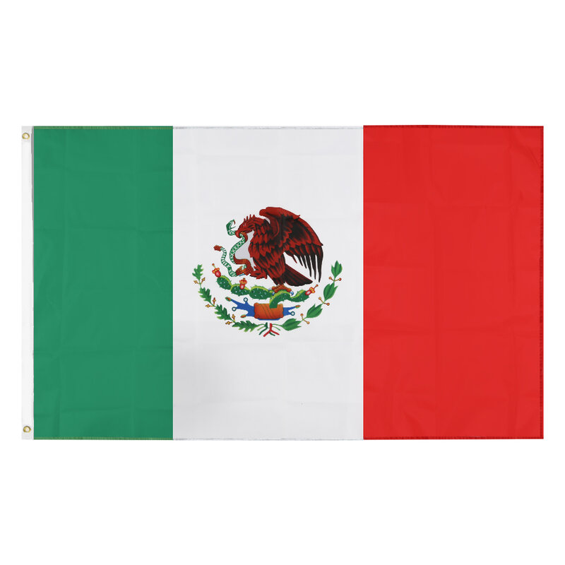 멕시코 국기 90X150cm 매달려 인쇄 빨간색 흰색 녹색 Mex Mx 멕시코 국기 Mexicanos 배너 장식