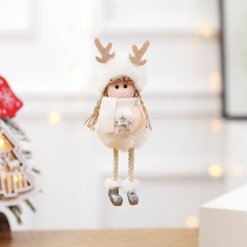 Plush Xmas Tree Hanging Ornaments Easy Use Fashionable Angel Doll Angel Doll Pendant Cute Plush Gauze Skirt Angel Kids Gifts