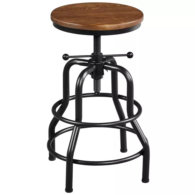 Vintage metalowa wysokość licznika stołek barowy przemysłowych dla restauracja/Bar kuchennych, brązowy