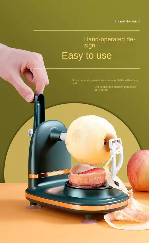 Mesin pengupas Apple Manual, mesin penghancur buah engkol tangan multifungsi pemotong Apple pengiris artefak pengupas dapur Gadget kreatif