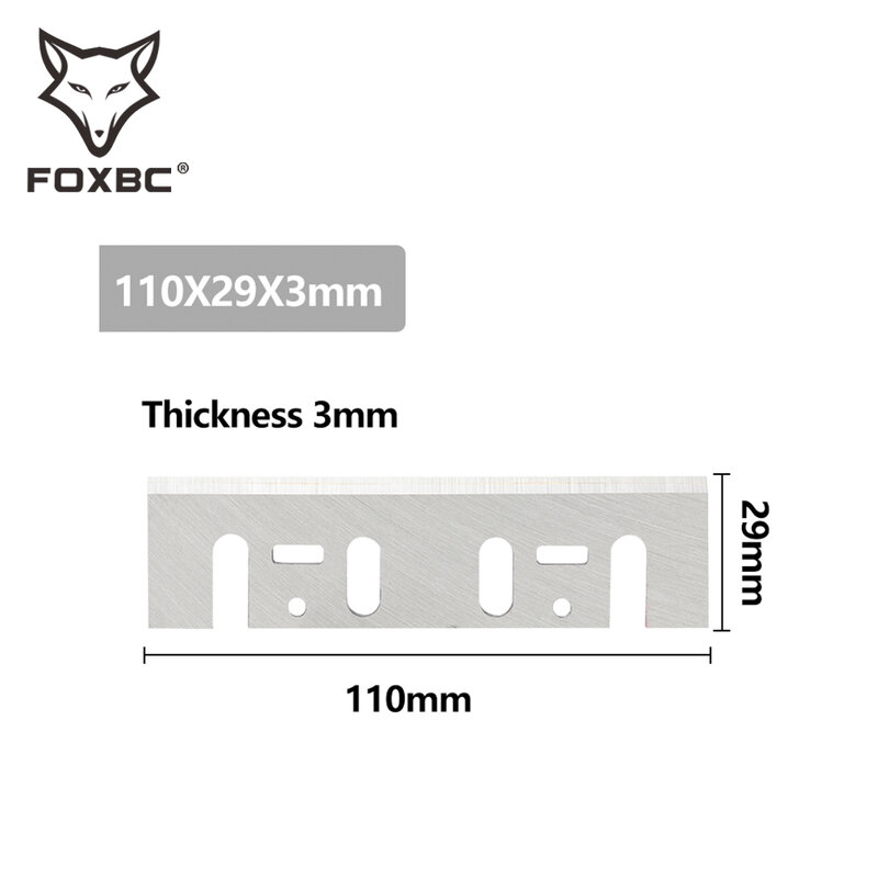 Foxbc-lâmina de plaina de hss, 110mm, para makita 1911b 1912b 1002ba, enkor, interskol, extol, 8893403a, 110x29x3mm, ferramenta elétrica de plaina, 2 peças