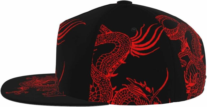 Dragon Baseball Cap Cool Hat Fashion Flat Bill Brim Adjustable Hats Dragon Cap for Men Women