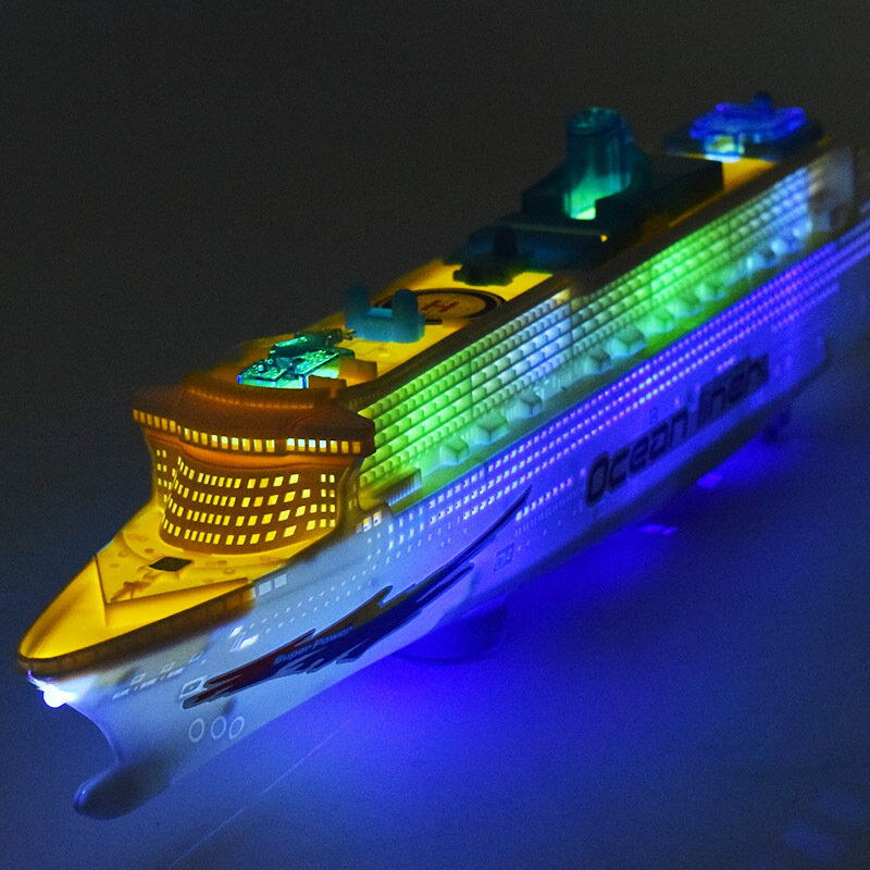 49Cm Schip Vliegtuig Speelgoed Model Elektrische Universele Ocean Liner Schip Met Geluid Muziek Cruises Boot Speelgoed Voor Kinderen Automatische steering