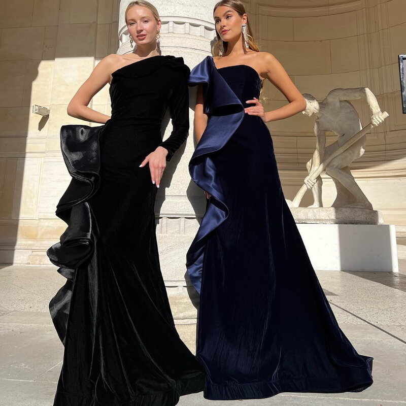 Mini vestido para mulheres, vestido de noite elegante, um ombro, feito sob medida, sem mangas, trem, baile de formatura, para as mulheres, 2020
