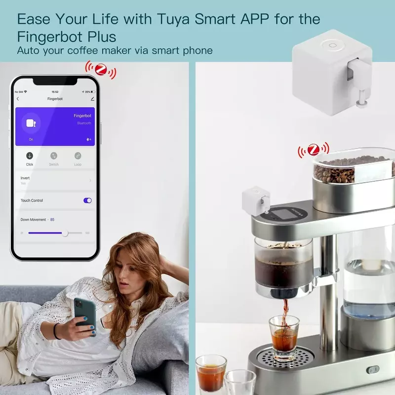 MOES-ZigBee final Fingerbot, Smart Home Assistant, botão automático, controle de voz, Alexa, Google Home,Tuya Smart Life