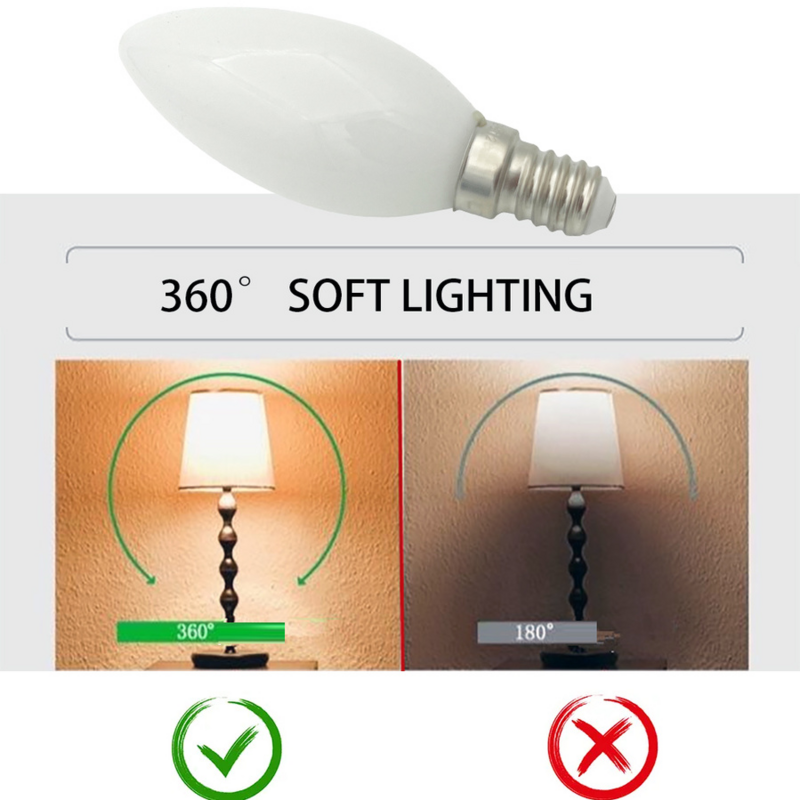 Ampoule à filament de bougie LED rétro, lampe à vis Edison à intensité variable, lustre blanc chaud, ampoule conviviale rée, C35, E12, E14, 7W