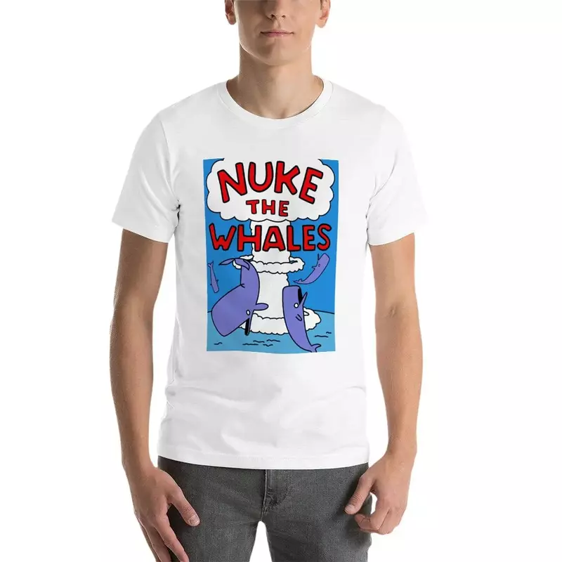 Nuke The Whales camiseta masculina, camiseta de manga curta, roupas alfandegárias