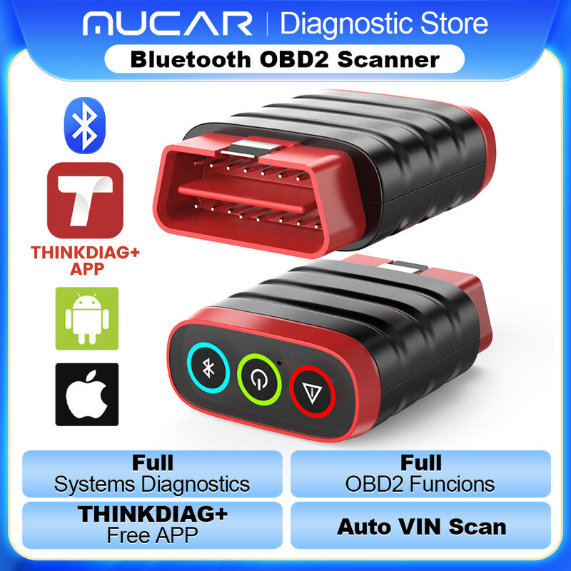 THINKCAR THINKDIAG Mini obd2 Bluetooth-сканер для всех автомобилей, полная диагностика системы, бесплатный автоматический диагностический инструмент на весь срок службы, считывание/очистка кода ошибки