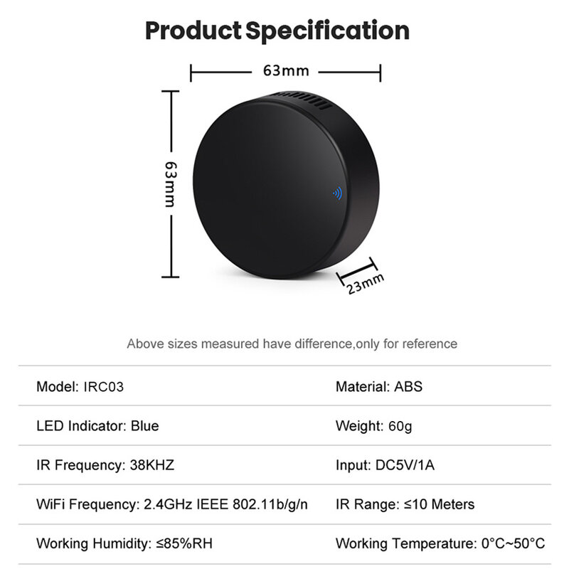 Tuya WiFi universale infrarossi IR RF433 telecomando 2 in 1 Smart Home Controller TV DVD AUD Voice funziona con Alexa Google