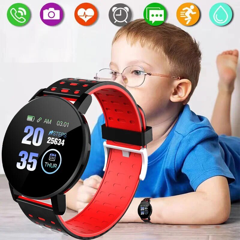 Esportes das crianças relógio inteligente led digital à prova dwaterproof água smartwatch crianças monitor de freqüência cardíaca fitness rastreador relógio menino e menina