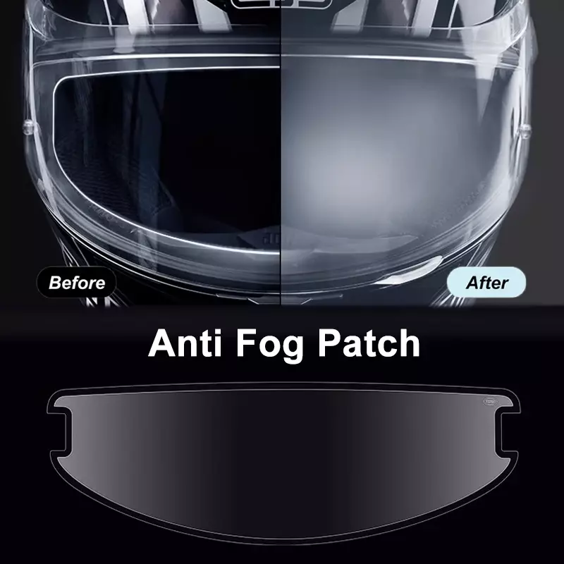 Remendo claro anti-nevoeiro para capacete de motocicleta, película protetora à prova de chuva, lente universal, viseira, resistente à névoa