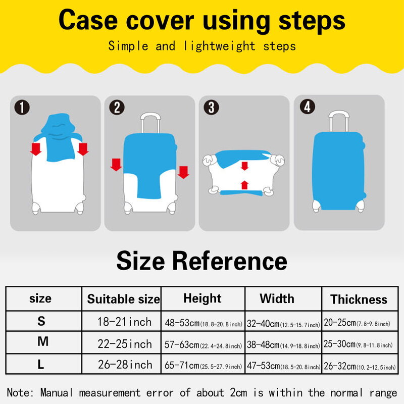 Travel Essentials copertura per bagagli accessori per viaggiatori in aereo carrello elastico coperture antipolvere per valigia da trasporto da 18-28 pollici