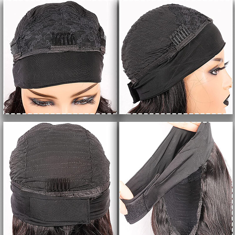 Onda profunda headband cachecol peruca para as mulheres perucas de cabelo humano remy brasileiro nenhum laço glueless máquina completa feita peruca headband peruca