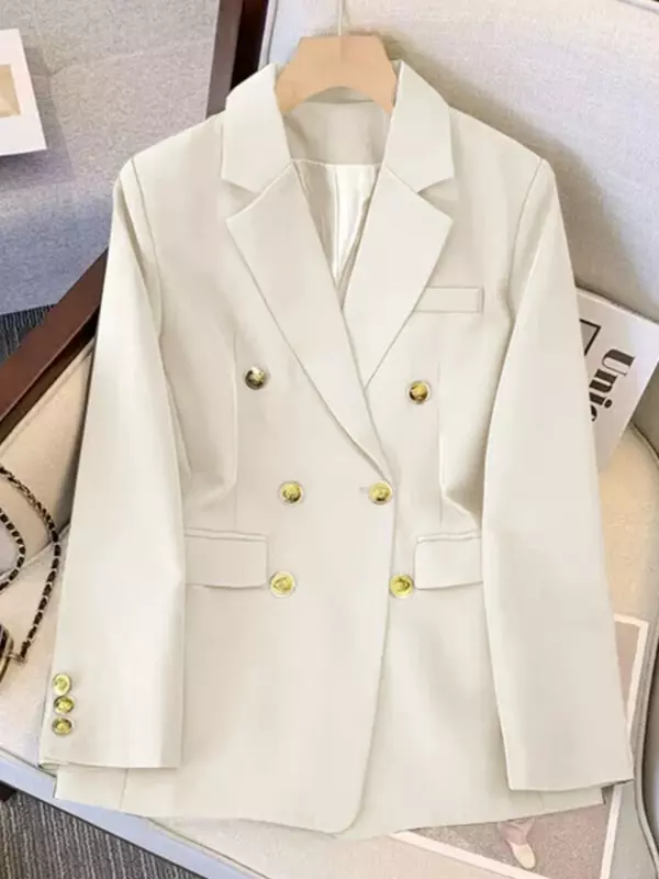 เสื้อเบลเซอร์สำหรับผู้หญิง2024ฤดูใบไม้ผลิฤดูใบไม้ร่วงมาใหม่ใน MODE Korea เข้ารูปแจ็คเก็ตหลวมๆของผู้หญิงเสื้อสูททำงานผู้หญิงเสื้อโค้ท