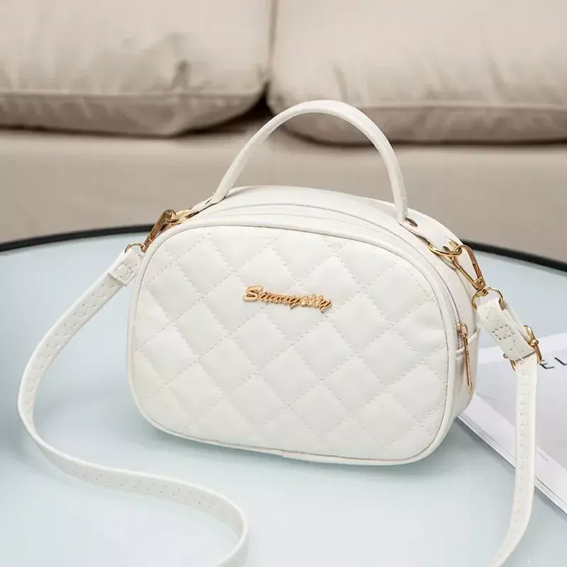 Bolsa de losango bordada simples, ombro Messenger Handbag, moda elegante, novo, BBA178 2023
